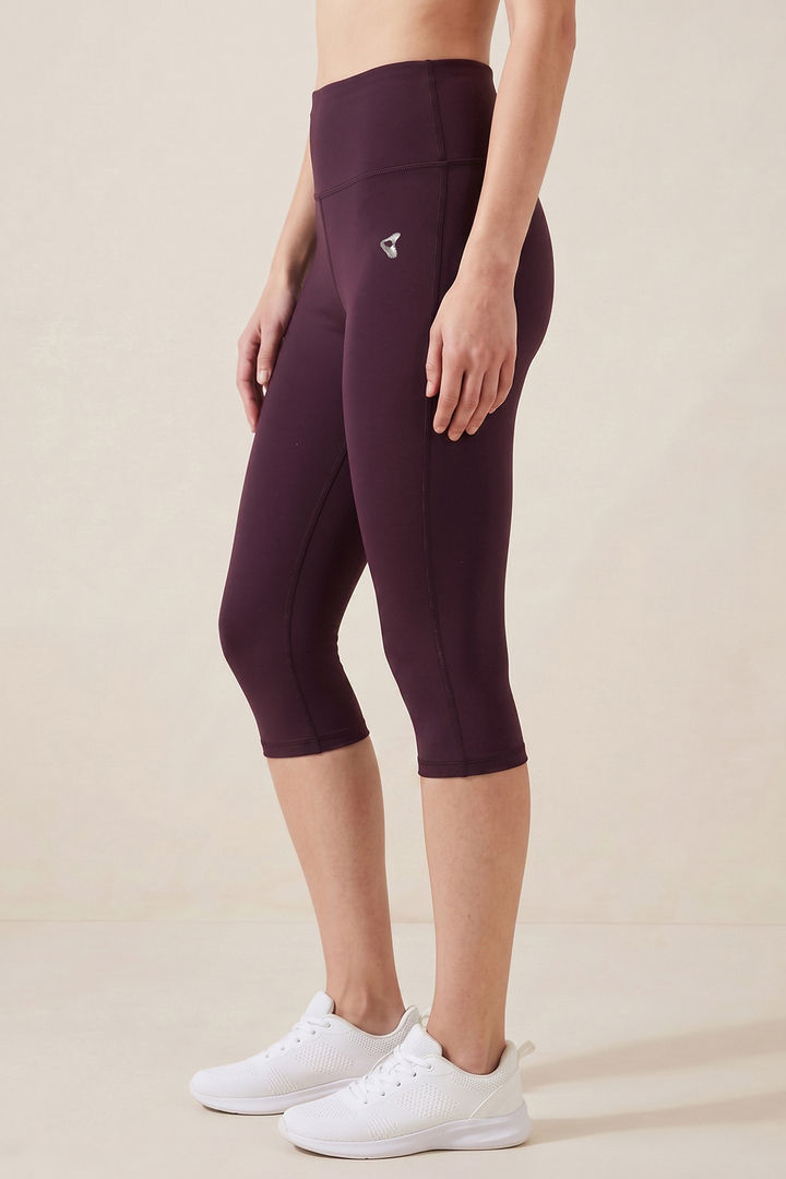 Zelocity Quick Dry Training 3/4th Leggings - Purple Plumeria — image 3